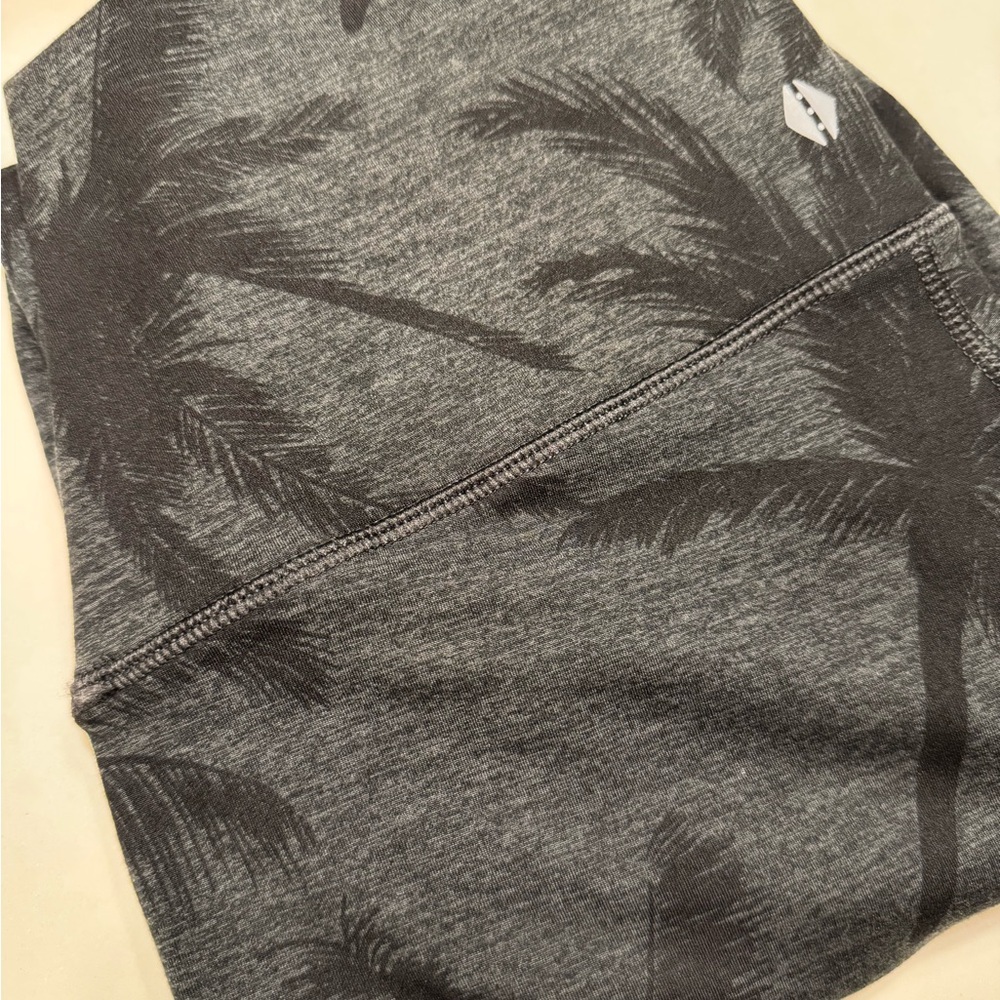 Gray Palm Tree Print Tavi Noir Leggings
